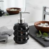 Camsa Beyaz Bubble Design Cam Sıvı Sabunluk - 450 ml Kabartmalı Şık Banyo ve Mutfak Sabunluğu (7x12 cm) (5065 - SİYAH)