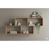 Çamsan Rafixa Atlas Çam Mdf Üçlü Geçmeli Duvar Rafı - Modern Kitaplık ve Dekoratif Obje Düzenleyici - Antik Ceviz - Standart