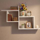Çamsan Rafixa Beyaz MDF Kademeli Geçmeli Duvar Rafı - Modern Kitaplık - Standart
