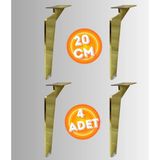 Can Aksesuar 20 cm Metal Tabanca Ayak Koltuk Ayağı Mobilya Ayağı Ünite Ayağı Konsol Ayağı Puf Berjer Ayağı ( 4 Adet ) - Gold
