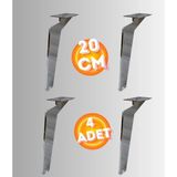 Can Aksesuar 20 cm Metal Tabanca Ayak Koltuk Ayağı Mobilya Ayağı Ünite Ayağı Konsol Ayağı Puf Berjer Ayağı ( 4 Adet ) - Krom