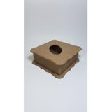 CAN ARI Boyanabilir Ham Ahşap Peçetelik, 18x18 cm, Kare, MDF
