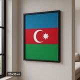 Can Azerbaycan Bayrağı 25* 35* Dekote Levha