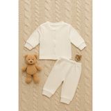 Can Baby 2’li Beyaz Pamuklu Yeni Doğan Bebek Takımı – Çıt Çıtlı Üst & Alt Set – Unisex Bebek Kıyafeti - 0 - 3 Ay