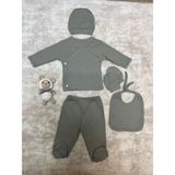 Can Baby Mint Yeşili Ribana Kumaş 5’li Yenidoğan Bebek Seti - Hastane Çıkışı - 0 - 3 Ay - Mint Yeşili - Yeşil