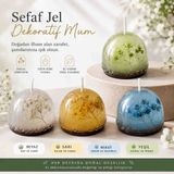 CAN Life Collection Şeffaf Jel Dekoratif Mum | El Yapımı Çiçekli Tasarım Mum | Uzun Süre Yanan Dekoratif Mum | Beyaz Sarı Mavi Yeşil - Açık Mavi