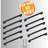 Can Metal Köprü Kulp Dolap Çekmece Kulbu Metal Kulp 128 mm ( 10 Adet ) - Siyah