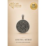 CAN SİLVER 925 Ayar Gümüş Kaplama Ayet-el kürsi Tasarım Gümüş Erkek Kolye ucu