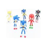 Can Sonıc Oyuncak 6'lı Et Figür Knuckles Taıls Shadow Sonic 10 cm - Renkli