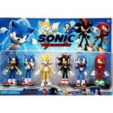 Can Sonıc Oyuncak 6'lı Et Figür Knuckles Taıls Shadow Sonic 10CM - Renkli