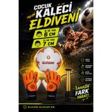 CAN SPORTS GS Lisanslı Orjinal Futbol Topu Yeni Sezon 430 Gram Turuncu Çocuk Kaleci Eldiveni 8-10 Yaş