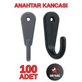 Can Yıldız Plastik 100 Adet Siyah Plastik Anahtar Kancası Anahtarlık Kanca