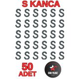 CAN YILDIZ PLASTİK 50 Adet Siyah Plastik Askı S Kanca Mutfak Ve Banyo için Aksesuar S Kanca