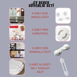 Can Yıldız Plastik Bebek Ev Güvenlik Emniyet Seti Mandallı Priz Klozet Kilidi Çok Amaçlı Kilit - 1 - 2,5 Yaş - Beyaz