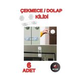 Can Yıldız Plastik Bebek ve Çocuk Güvenlik Dolap Çekmece Kilidi 8 Adet Şeffaf
