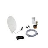 Canak Anten Lnb2(Cıftlı) 35 Metre Kablo Hd Uydu Alicisi Canak Anten Set