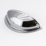 Çanak Kulp 64 mm Krom Gümüş Renk Metal Mobilya Çekmece Dolap Kapak Kulpu Modern Mutfak Kulpları - 1