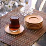 Çanak Sepeti Bambu 6'lı Yuvarlak Çay Tabağı Bardak Altlığı