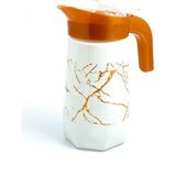 Çanak Sepeti Beyaz Cam Desenli Prizma Sürahi 1 Litre - 1 lt