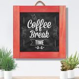 Çanakcı Ahşap Ev Dekorasyon Ahşap Yazı Tahtası Kara Tahta Duvar Süsü Duvar Dekoru 30 x 30 cm - Kırmızı