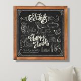 Çanakcı Ahşap Ev Dekorasyon Ahşap Yazı Tahtası Kara Tahta Duvar Süsü Duvar Dekoru 60 x 60 cm - Kahverengi - Renk