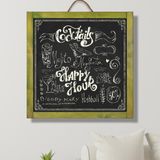Çanakcı Ahşap Ev Dekorasyon Ahşap Yazı Tahtası Kara Tahta Duvar Süsü Duvar Dekoru 60 x 60 cm - Yeşil - Renk