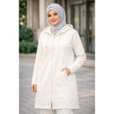Cananca Tekstil Tesettür Kapüşonlu Fermuarlı Sweatshirt – Uzun Tunik Form, Cepli, Günlük ve Spor Kullanım