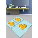 Canard Banyo Halısı Djt 3lü Set Banyo Paspası Kaymaz Tabanlı Klozet Takımı