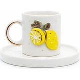 Canarels Limon Tek Kişilik 2 Parça Kahve Fincan Takımı 90 ml - Renkli