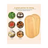 Canarino 1 Adet Bambu Oval Sunum ve Servis Tepsisi Yağdanlık Altlığı, | 23 x 12 cm - Kestane Akaju - Option-1