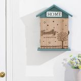 Canarino 2073 Duvara Montajlı Dekoratif Anahtarlık Dolabı - Duvar Askılı Anahtar Saklama Kabini 17X27,5CM - 0-Koyu Mavi - Option-1