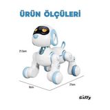 Canarino / 30 Fonksiyonlu Uzaktan Kumandalı Şarjlı Sesli Işıklı Dokunma Algılama Programlama Robot Köpek El Sensörlü Şarjlı Işıklı Müzikli Dansçı Robot Köpek ve Kedi (Köpek)