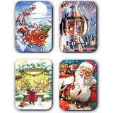 Canarino 4 Lü Simli Yılbaşı Kardan Adam Çam Ağacı Yeniyıl Hediye Magnet (5,5 x 8 Cm) - 1 TB - 1 GB