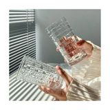 Canarino 400ML,KABARTMA Dokuma Desenli 62'lı Setuzun Cam Bardak,sıcak ve Soğuk Kokteyller,buzlu Içececekler Için Kibar Şık Ergonomik Tasarım Borosilikat Cam - Option-1 - 0 - Siyah