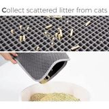 Canarino 42X59 cm Kedi Tuvalet Önü Paspası – Çift Katmanlı Kedi Kumu Elekli Paspas, Kedi Kumu Süzgeci, Yıkanabilir ve Kaymaz Tabanlı Kedi Tuvalet Paspası - 000-Siyah - Option-1