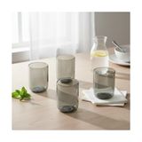 Canarino 4'lü Füme Renkli Borosilikat Cam Bardak Seti - 290 ml Dayanıklı Gri Modern Su, Meşrubat ve Kahve Yanı Bardağı - Kurşunsuz Ekolojik (4 Adet) - Option-1 - 0 - Siyah