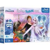 Canarino 50010 60 Xxl Super Shape Çılgın Şekil Yapbozlar, Büyük Parçalar, Renkli Yapbozlar, Masal Karakterleri, 4 Yaşından Büyük Çocuklar Için Eğlence, Frozen, Dans Eden Kız Kardeşler - 01-Mavi