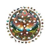 Canarino Ahşap Puzzle Yetişkin - Kozmik Yaşam Ağacı - 252 Parça, 29 x 29 cm - Yapıştırıcı Folyo Dahil - Benzersiz Şekilli Parçalar & Özel Figürler - A1-08 - 01-Mavi