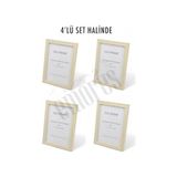 Canarino Ahşap Resim Çerçevesi 4'lü Set Halinde 13 x 18 cm Boyutunda - -- - Option-1