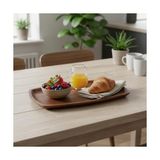 Canarino Akasya Ağacı Kayık Sunum Tepsisi (33X20 Cm) | Ahşap Servis ve Kahve Tepsisi | Peynir, Şarküteri ve Dekoratif Banyo/masaüstü Organizeri - Kestane Akaju - Option-1