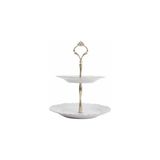 Canarino Altın Yaldız 2 Katlı Kurabiye Tabağı 21CM - Option-1 - 51R-Turuncu