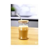Canarino Bambu Kapaklı Cam Pipetli 330 ml Borosilikat Bardak - Option-1 - 0 - Siyah
