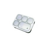 Canarino Bento 1000ML Lunchbox Tek Katlı 5 Bölmeli Çelik Sefer Tası Yemek Kutusu (Koyu Yeşil) - Kestane Akaju - Option-1
