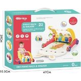 Canarino BIB6016- Vardem Piyanolu Bebek Yürüteci ve Tavşan Desenli Kırmızı Oyun Halısı 2 In 1