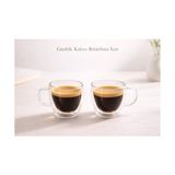 Canarino Çift Cidarlı 2’li Kulplu Espresso Fincan Seti 80 ml Şeffaf Espresso Kahve Kupaları, Shot Bardakları, Çift Cidarlı Espresso Fincanları, Espresso Makinesi Için Uygun, Mikrodalga Fırında Kullanılabilir - 001-Renkli