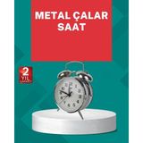 Canarino Dekoratif Gümüş Işıklı Alarmlı Masa Saati Sessiz Mekanizma
