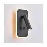 Canarino Dekoratif Yatak Başı Okuma Lambası 13 Watt Gün Işığı Çift Kademeli Baş Ucu Kitap Okuma Lambası Tuvalu LED Aplik Gece Lambası (Siyah) - Option-1