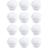 Canarino Dolap Kulpu, 12 Adet Çekmece Kulpu, Komodin Kulpları, Yuvarlak Ahşap Dolap Kulpları, Çekmece Kolları Için 4×22MM Vidalı, Beyaz Renkli Dekoratif Mobilya Aksesuarı - Option-1