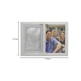 Canarino Frames 2 Tonlu Çift Açılan Panel Resim Çerçevesi, 13,8 x 17,7 Cm, Fırçalanmış Gümüş Metal ve Parlak Metal, Gri - -- - Option-1