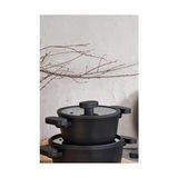 Canarino Imza Granit Ezme Derin Tencere Siyah 24CM Silikon Kenarlı Kapak - (ClearEyelets)Black-RadiantOrchid - 13 inç